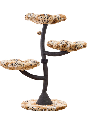 catry凯瑞 铁管黑色虎纹树形猫爬架花朵猫窝猫树一体猫攀爬架跳台