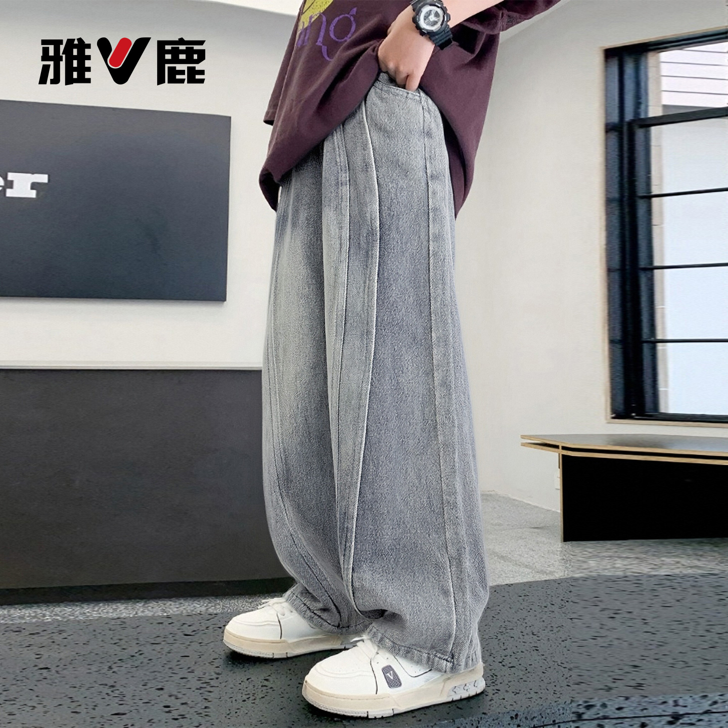 甜甜圈专享【雅鹿】男童牛仔裤子2025款秋装休闲长裤2603018