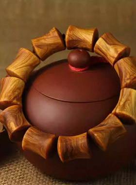 天然太行崖柏桶珠手串