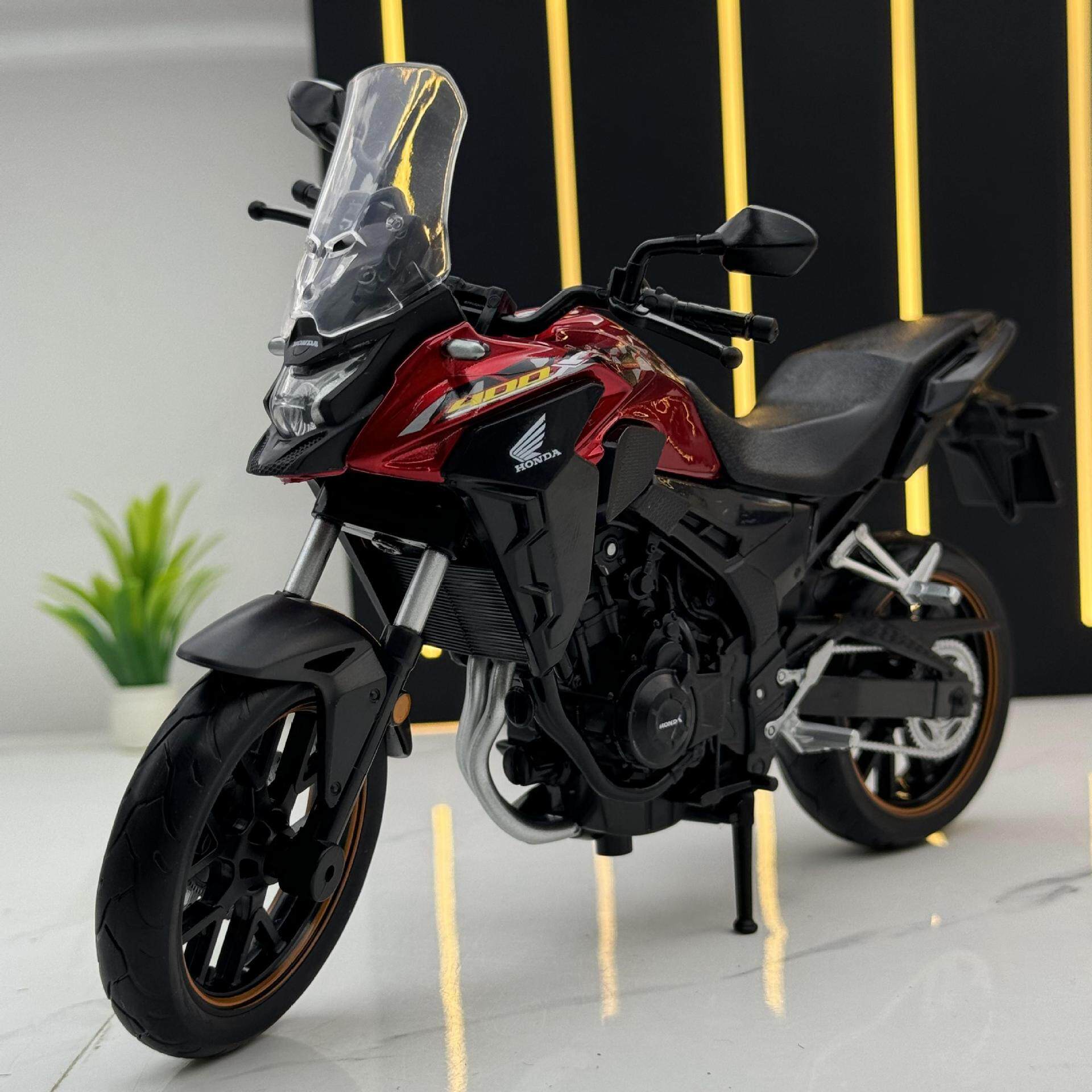 【DZ696】彩珀合金车模1:12本田CB400X摩托车滑行玩具车无声光模