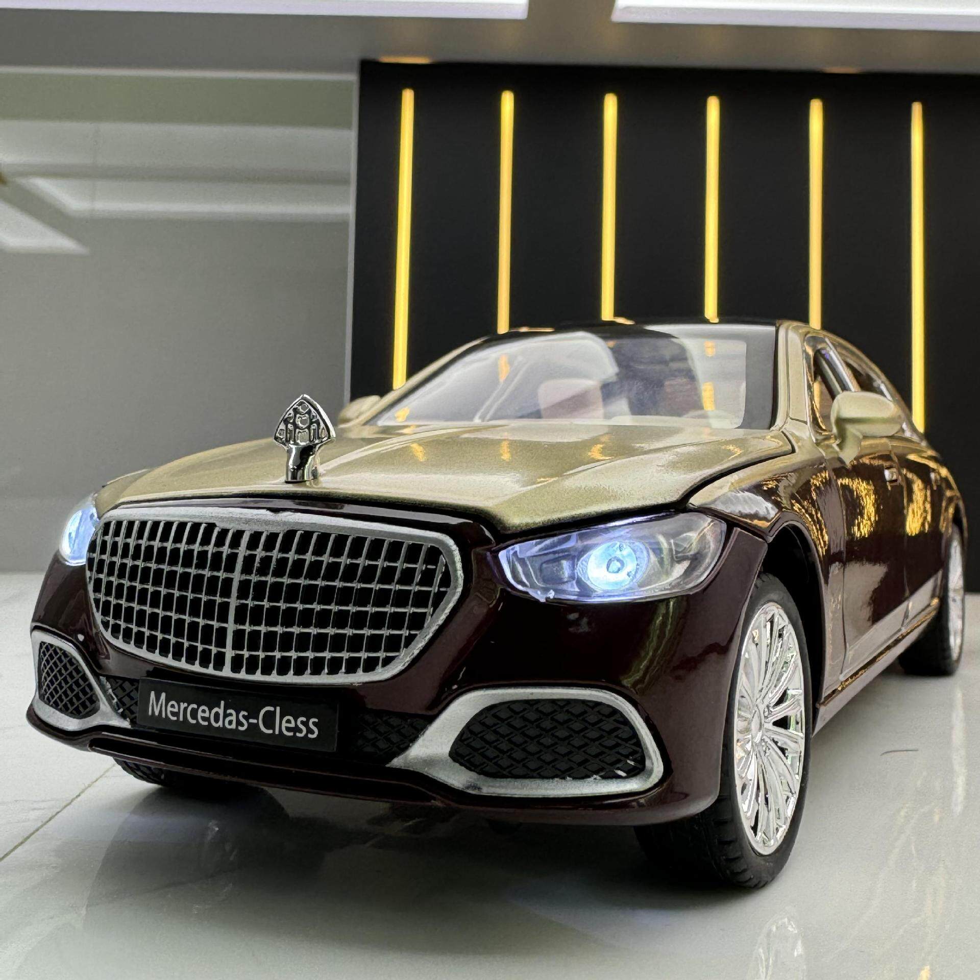 【OK573】新豪迪合金车模1:24迈巴赫S680声光玩具汽车音乐模型摆
