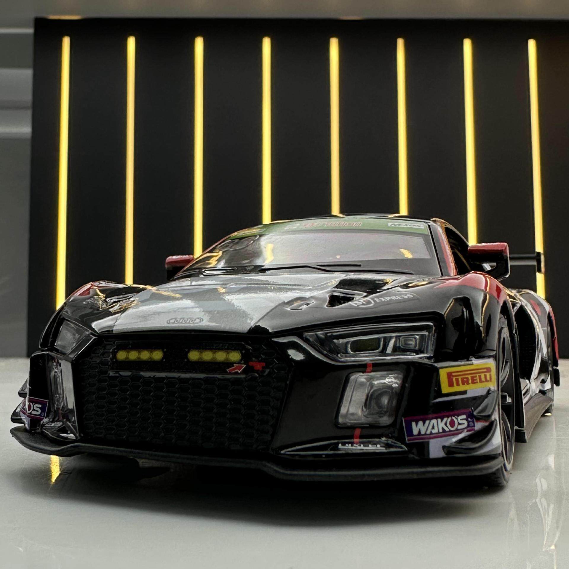【DZ696】马珂垯合金车模1:32奥迪R8LMSGT3宾利拉花回力玩具车音