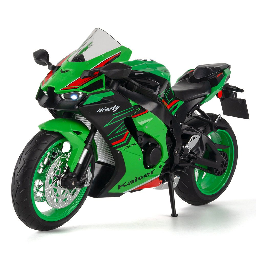 【OK573】(盒装)仿真1比9川奇ZX10R合金摩托车模型摆件声光玩具