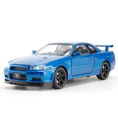 【OK573】（盒装）仿真1比24日产GTRR34合金跑车模型摆件模型儿童