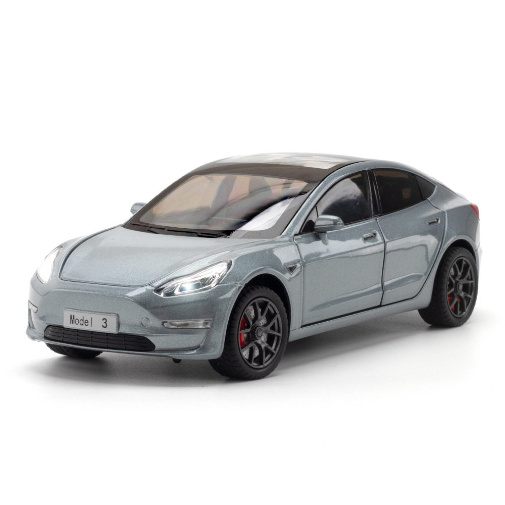 【OK573】(泡沫盒装)仿真1比24Model 3 合金汽车模型摆件儿童金