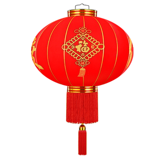 大红灯笼植绒布欢度佳节元旦春节新年户外防水大门口装挂饰红灯笼