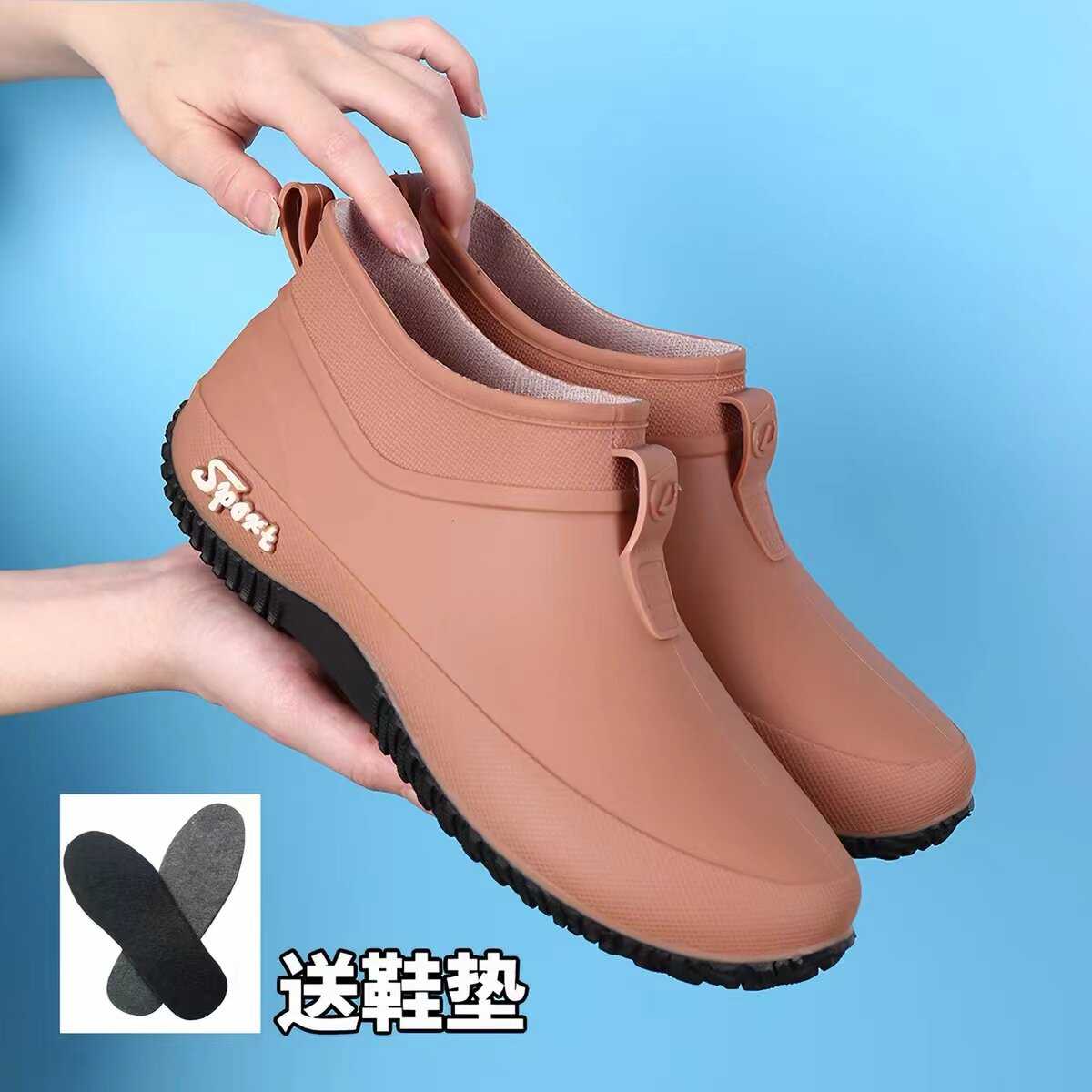 时尚雨鞋女款防滑低帮外穿浅筒