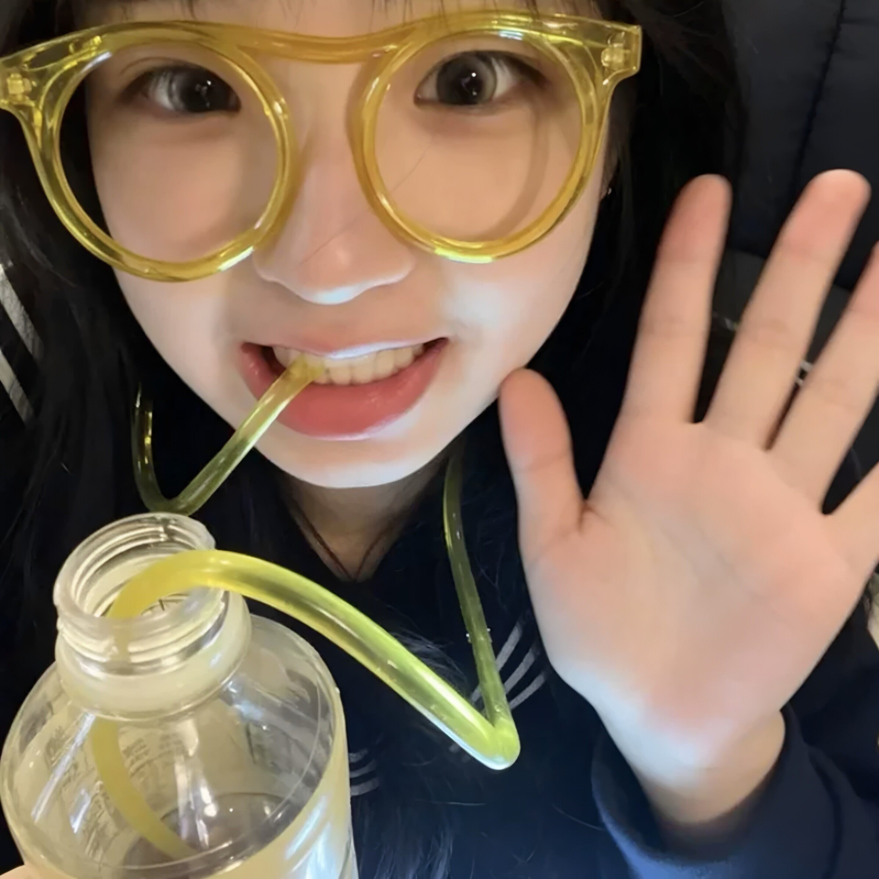 喝水眼镜吸管食品级成人儿童搞怪超长吸管懒人喝饮料神器拍照道具