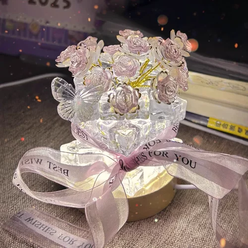 玫瑰冰块小夜灯手工diy材料包