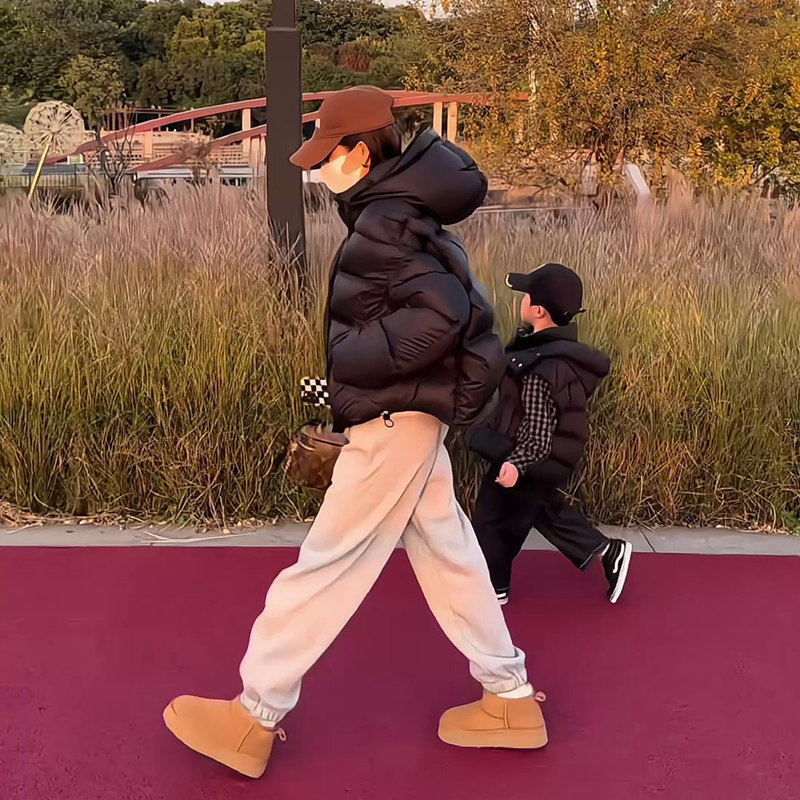 云朵泡芙龟背黑色短版羽绒衣女2025冬季新款白鸭绒连帽面 面包服,个性定制/设计服务/DIY,棉服工装,淘宝优惠券,粉丝福利购,淘宝优惠卷