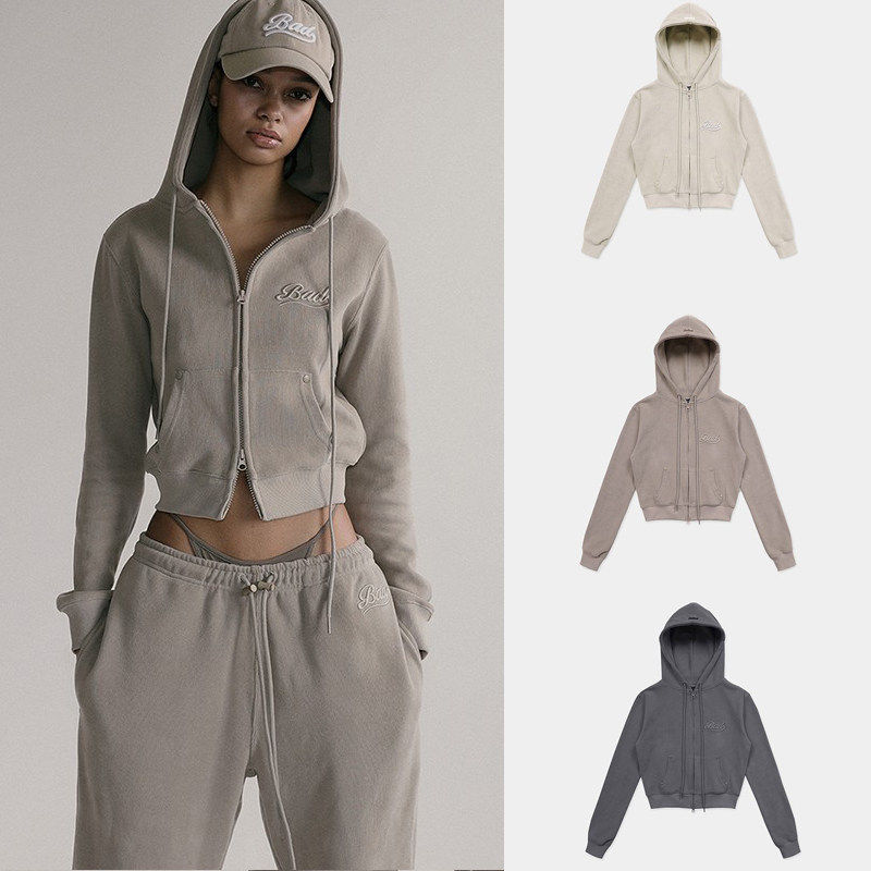 badblood美式辣妹连帽运动衫女宽松设计感小众2025新款小个子外套