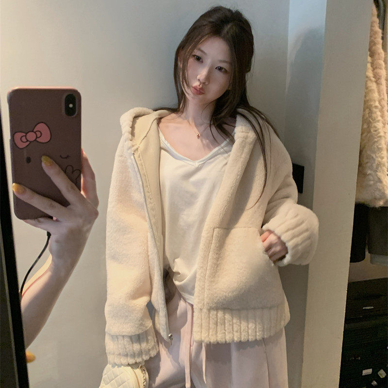 opening自制 暖冬叙事 连帽皮毛一体韩系毛毛休闲保暖外套女冬,个性定制/设计服务/DIY,棉服工装,淘宝优惠券,粉丝福利购,淘宝优惠卷