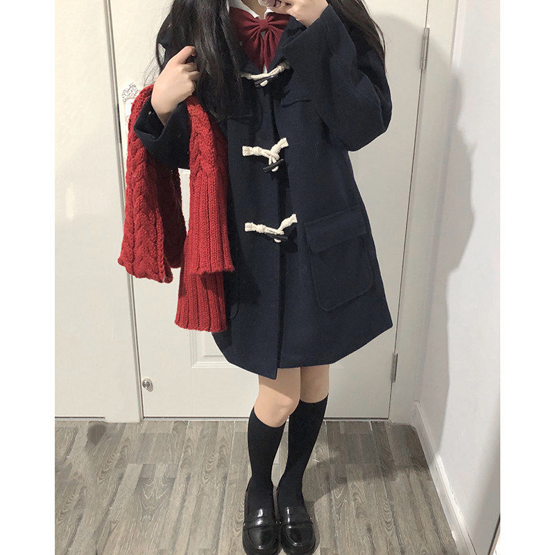 JK校供感牛角扣大衣女秋冬季日系学院风小个子毛呢外套夹棉加厚款,女装/女士精品,毛呢外套,淘宝优惠券,粉丝福利购,淘宝优惠卷