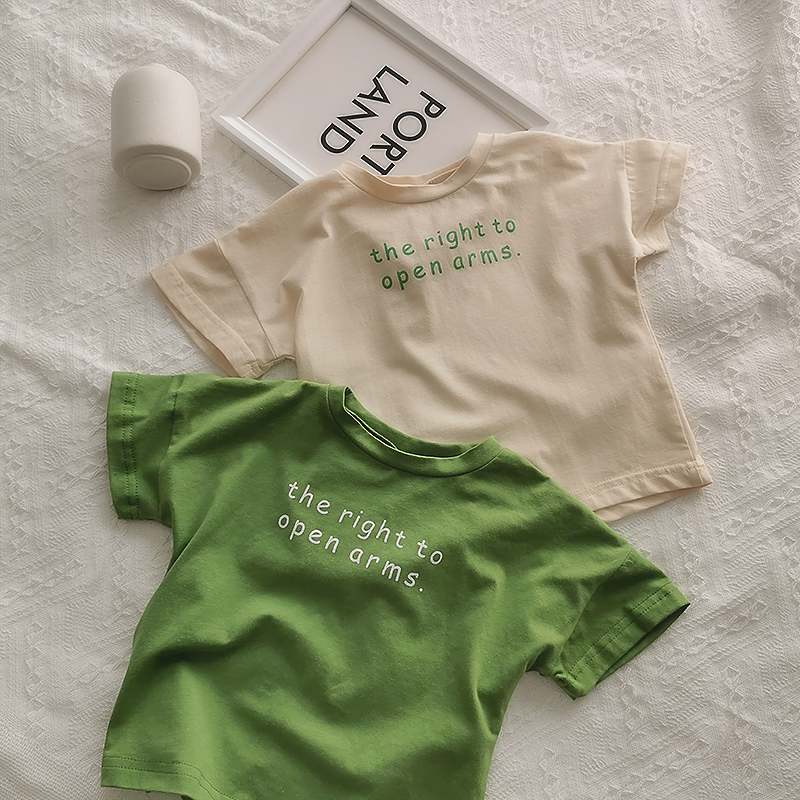 童装洋气韩版圆领短袖T恤