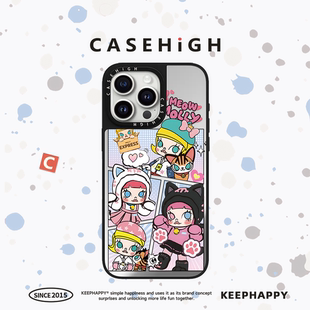 C家 联名可动人偶躲猫猫咪莫莉适用苹果16promax手机壳iphone15pro镜面MagSafe磁吸14p韩13pro卡通12可爱