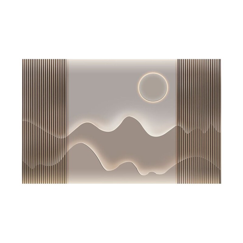 8d现代轻奢新中式线条壁纸简约高档山水壁画前台装饰茶室背景墙i.