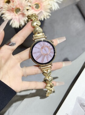 适用华为gt5手表带新款爱心金属扣fit3gt43gt2荣耀watch34pro女士
