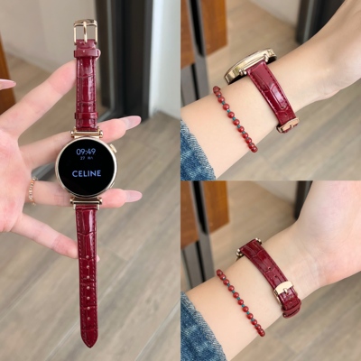 适用华为gt6手表带gt5鳄鱼纹真皮