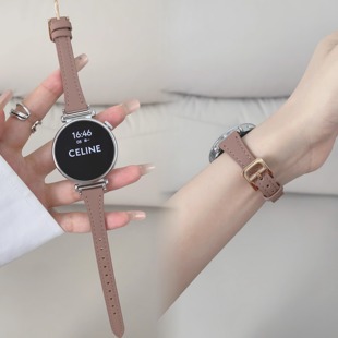 适用华为watchgt5手表带小蛮腰细款真皮T型扣gt432watch34pro女士