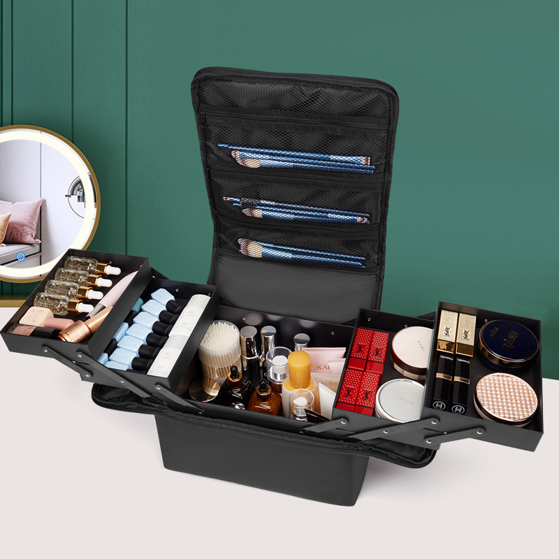雅适丽专业手提防水化妆包收纳包便携美甲纹绣化妆师工具箱跟妆盒