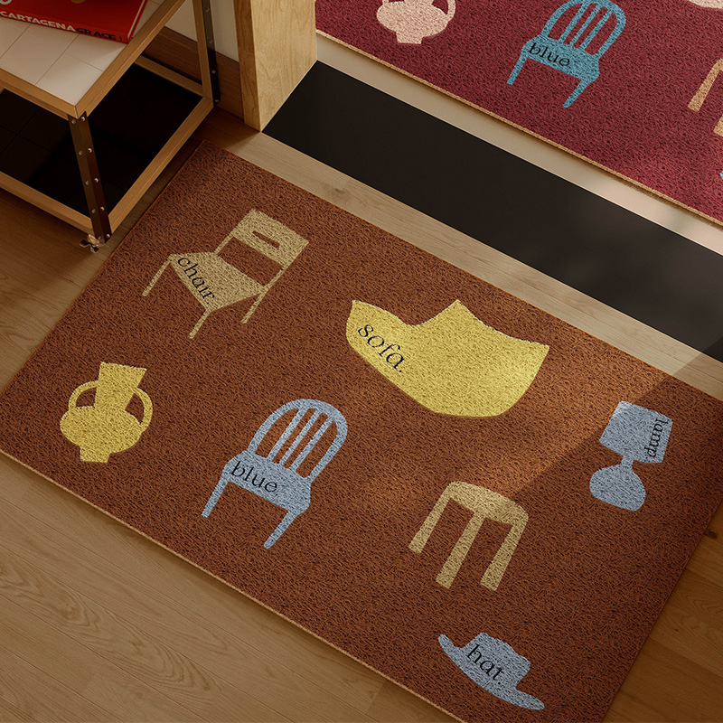 丹麦日记简约入户门门口丝圈地垫可裁剪玄关地毯门外门内耐脏除尘