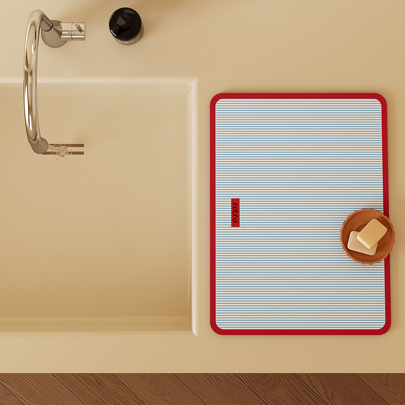 三分彩窗韩系纯色厨房台面沥水锅碗碟杯垫吸水硅藻泥水槽垫水龙头