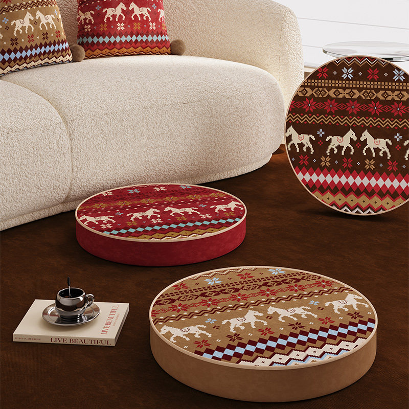 西部牧场费尔岛红色复古美式客厅地上蒲团坐垫屁垫软可拆洗海绵垫,居家布艺,蒲团,淘宝优惠券,粉丝福利购,淘宝优惠卷