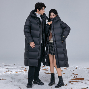 500克超厚黑金鹅绒羽绒服女过膝加厚极寒东北哈尔滨雪乡零下40度