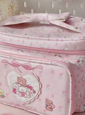 mikko大容量化妆包卡通印花收纳包高颜值多功能便携手提洗漱包袋