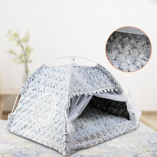 宠物用品毛毡猫窝半封闭狗窝可拆洗宠物帐篷猫咪生活用品宠物窝垫