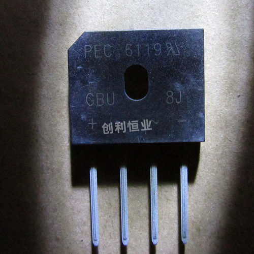 GBU8J全新原装GBU6J希尔整流桥GBU4J桥堆扁桥直插4脚整理器GBU406