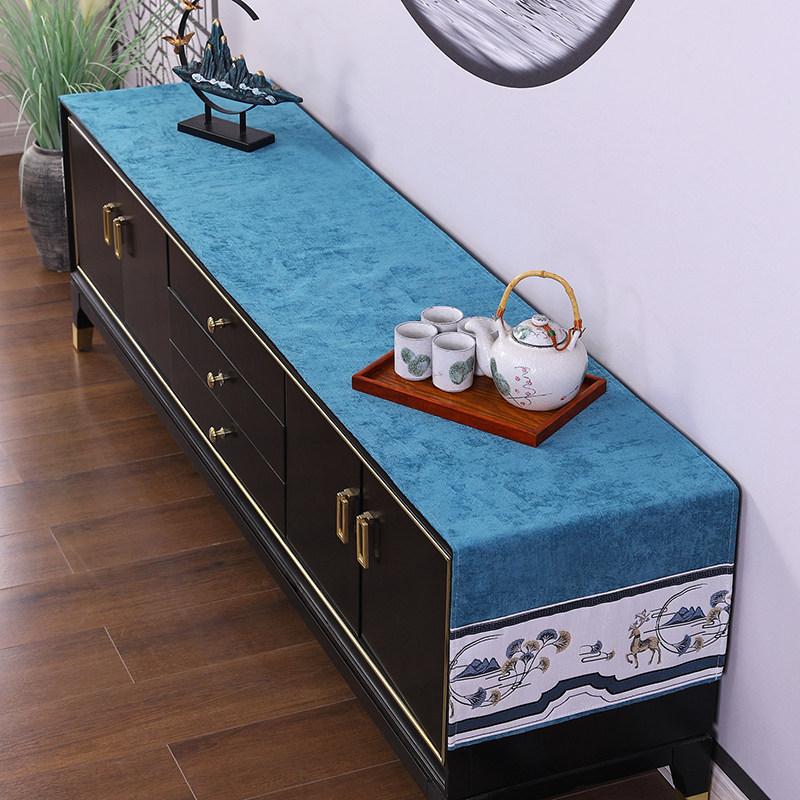 电视柜桌布高级感新中式桌布客厅茶几防尘布盖布垫防尘长条套罩子,居家布艺,桌布,淘宝优惠券,粉丝福利购,淘宝优惠卷
