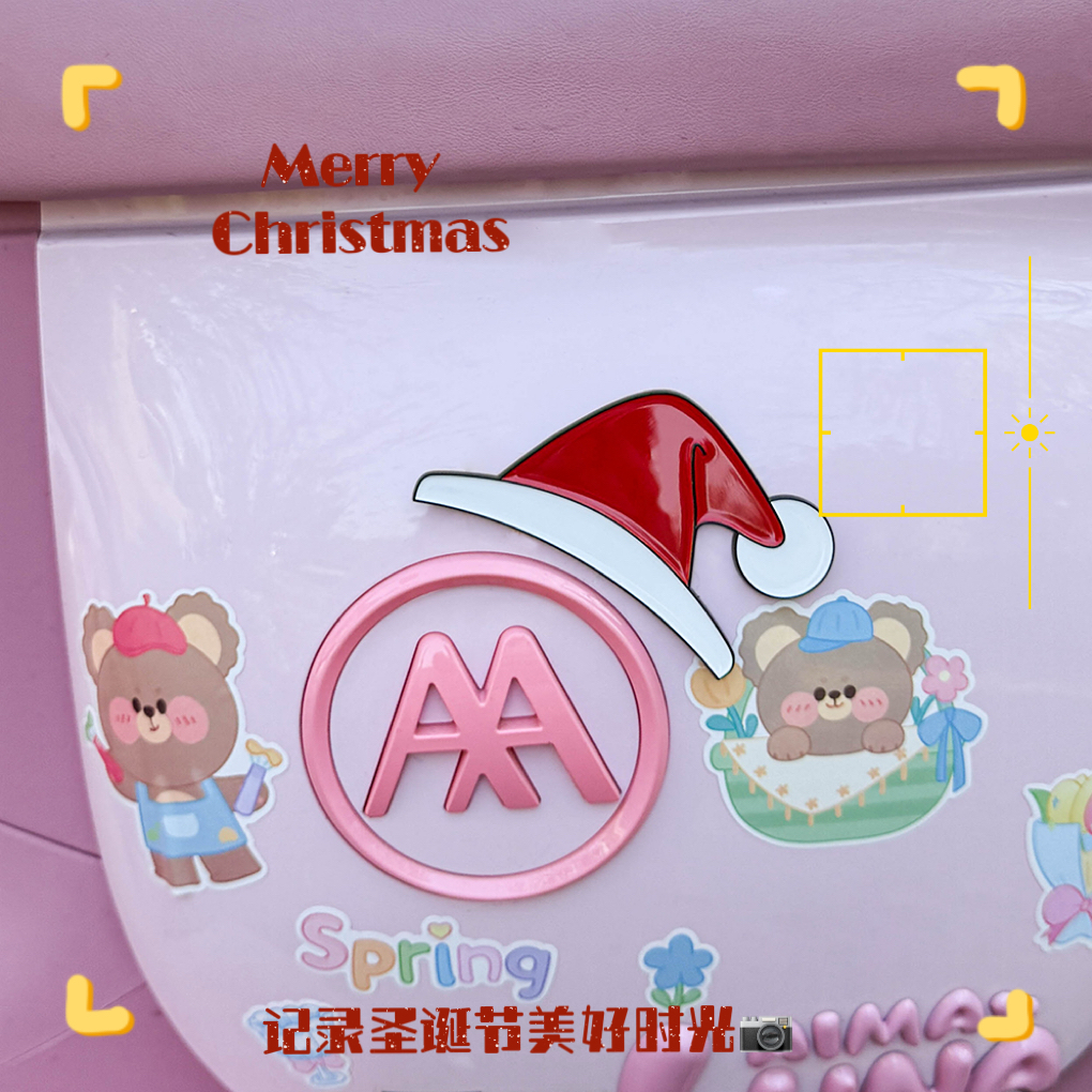 圣诞帽车贴~3D立体装饰贴纸~
