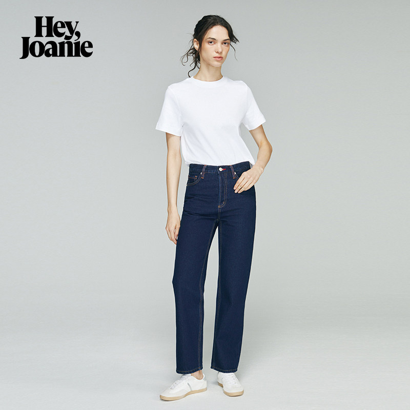 HeyJoanie HJ160曼哈顿直筒烟管九分牛仔裤女原牛复古新款裤子