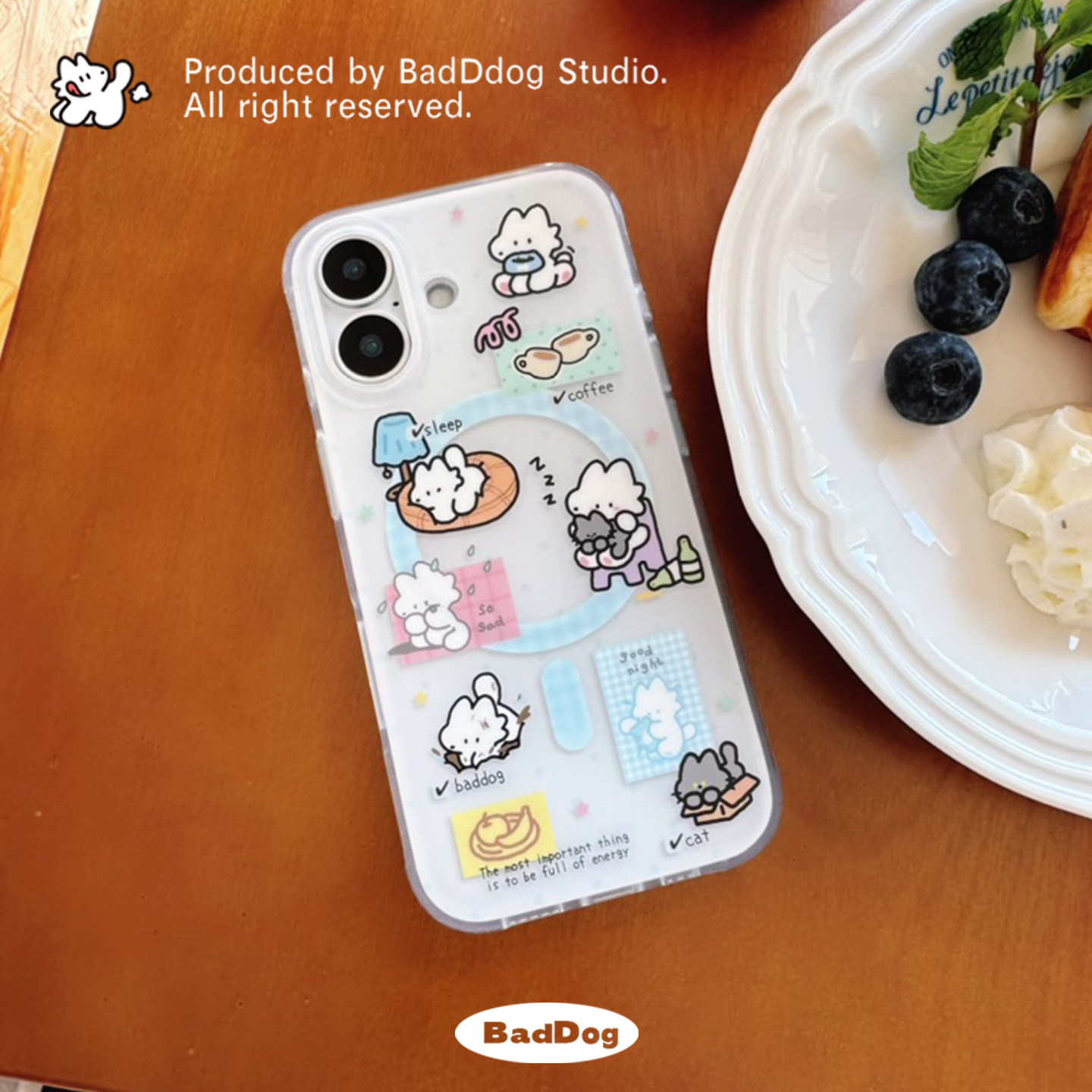 BadDog白的狗原创“小狗日常”双层磨砂磁吸手机壳保护套iphone苹果17可爱个性promax透明,3C数码配件,手机保护套/壳,淘宝优惠券,粉丝福利购,淘宝优惠卷