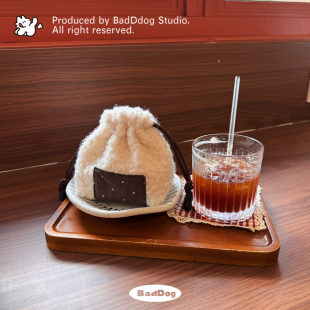 BadDog白 狗原创抽绳束口袋收纳旅行化妆相机耳机便携杂物口红