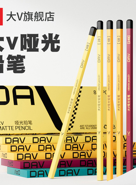 大V哑光铅笔速写素描笔6b8b14b炭笔软中硬绘图2比4b美术绘画碳笔初学者20b画画套装hb美术生专用素描铅笔