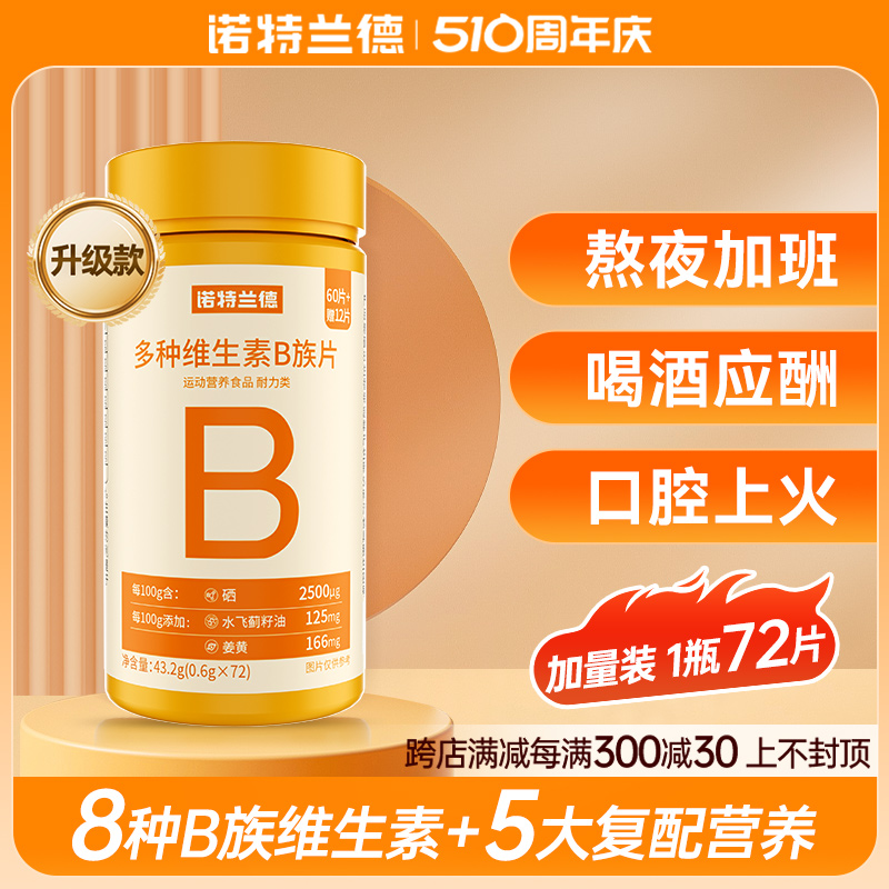 诺特兰德多种维生素B族复合维生素vb维bb6b12咀嚼片b1牛磺酸 保健食品/膳食营养补充食品 维生素/复合维生素 原图主图