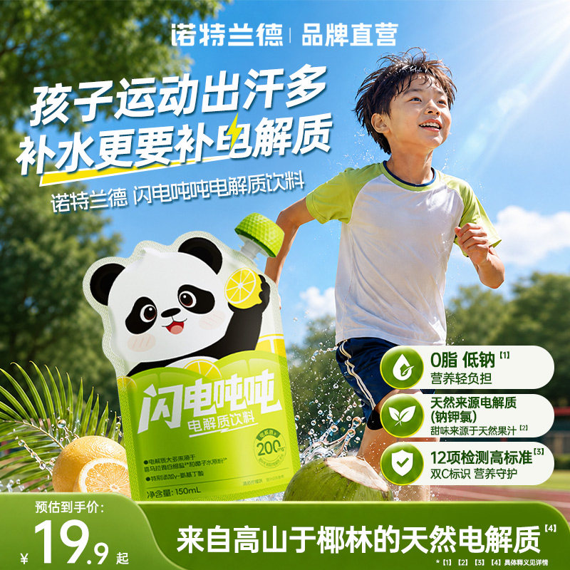 诺特兰德电解质饮料青少年运动补水健身跑步出汗闪电吨吨非冲剂粉