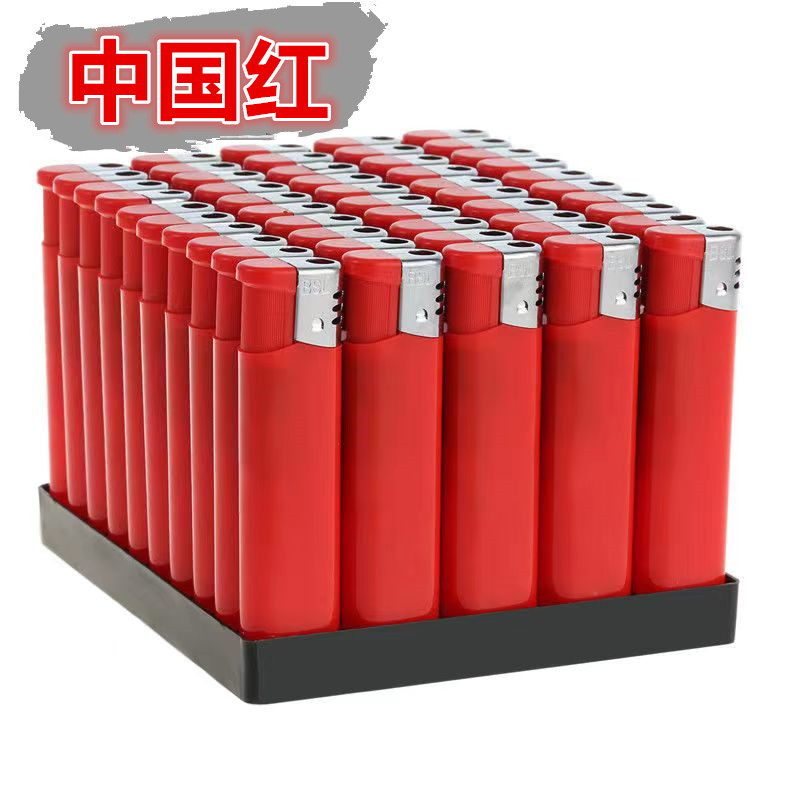 大红50支打火机一次性明火家用商超个性定制logo印字定做便宜火机