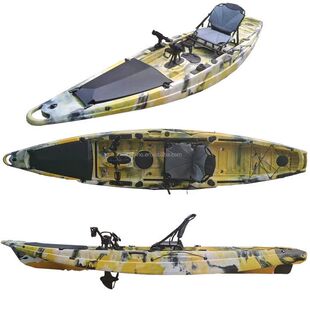 辰星CX385海洋舟钓鱼艇独木舟脚踏船铝合金座椅路亚硬艇卡亚克