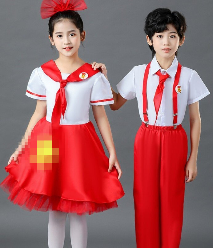 儿童红领巾合唱服演出服春秋季校中小学生红闪闪服装少先队诗朗诵
