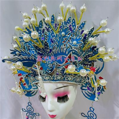 戏曲用品头冠青衣凤冠穆桂英头饰金枝女l头冠京剧俏头饰花旦点绸