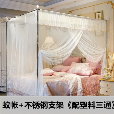特色蚊帐2022新款家用防尘顶支架落地免安装一体式单人床架子卧i.