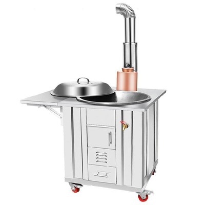 家用柒火灶食堂省柴土锅台柴火灶台式炉木炭大锅台可移动农村炒锅