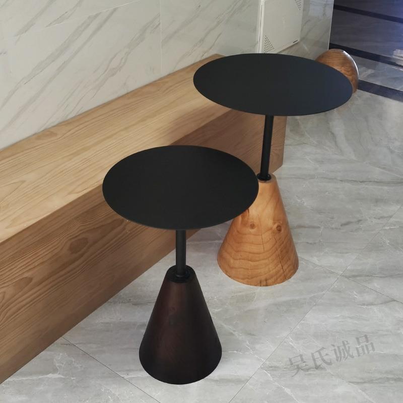 侘寂风实木小茶几ins边几网红奶茶甜品店咖啡厅小桌子小圆桌矮桌