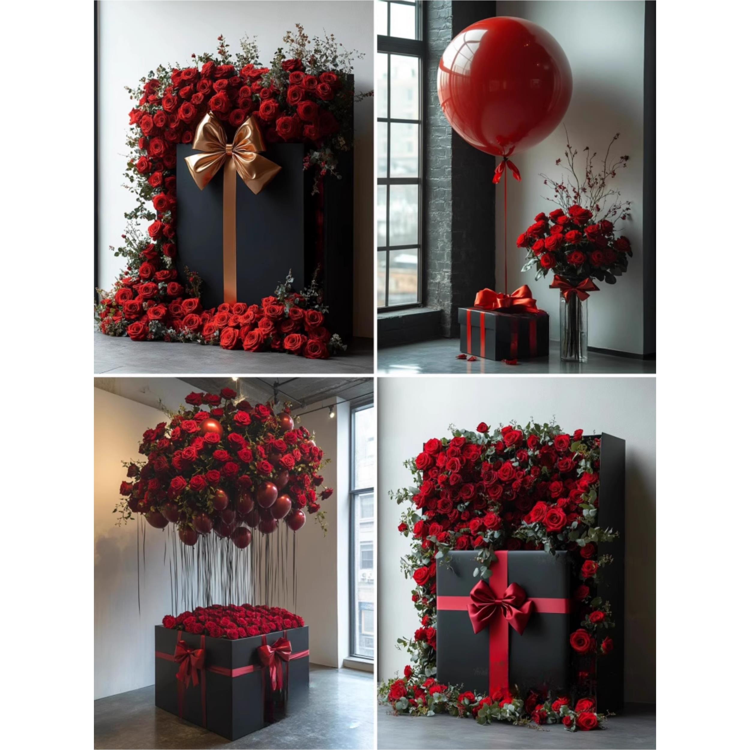 网红打卡拍照引流七夕520美陈装饰摆件花艺礼盒商业美陈装饰摆件