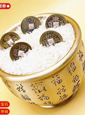 黄铜米缸聚财百福铜缸带底座超大号聚宝盆客厅办公室招财装饰摆件