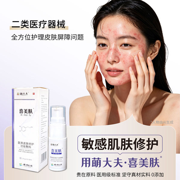萌大夫喜美肤过敏皮肤修护精华屏障红斑干痒脱屑刺痛痘痘痤疮医用