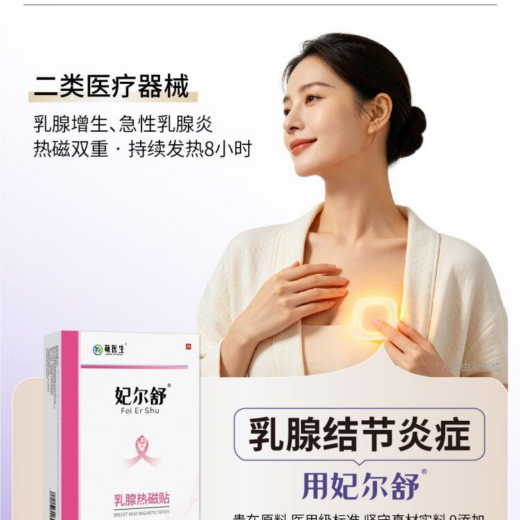 萌大夫妃尔舒乳腺热磁贴急性乳腺炎乳腺增生乳房肿块胀痛3贴/盒